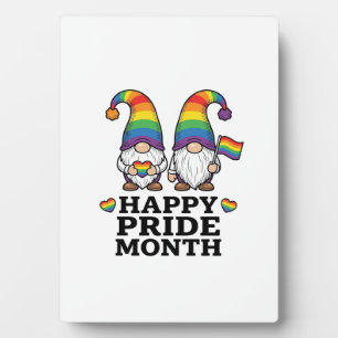 Glücklicher Pride Monat Gnom Vintage Regenbogen Sh Fotoplatte