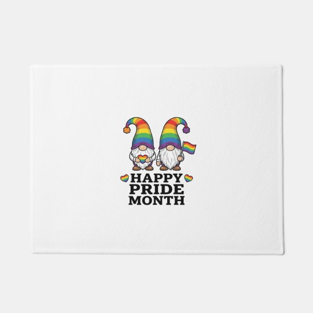 Glücklicher Pride Monat Gnom Vintage Regenbogen Sh Fußmatte (Vorderseite)