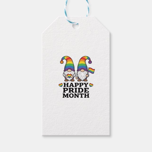 Glücklicher Pride Monat Gnom Vintage Regenbogen Sh Geschenkanhänger (Vorderseite)