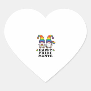 Glücklicher Pride Monat Gnom Vintage Regenbogen Sh Herz-Aufkleber