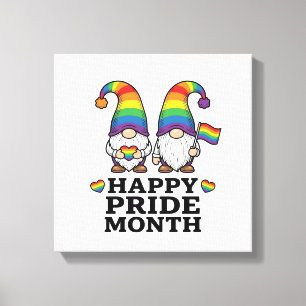Glücklicher Pride Monat Gnom Vintage Regenbogen Sh Leinwanddruck