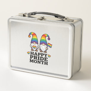 Glücklicher Pride Monat Gnom Vintage Regenbogen Sh Metall Brotdose