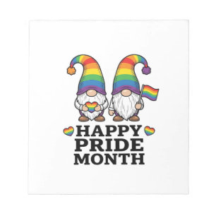 Glücklicher Pride Monat Gnom Vintage Regenbogen Sh Notizblock