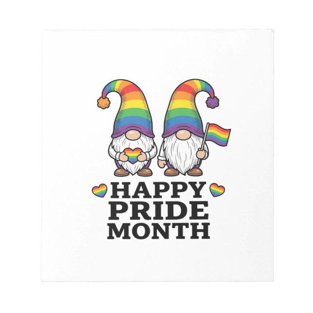 Glücklicher Pride Monat Gnom Vintage Regenbogen Sh Notizblock (Vorderseite)