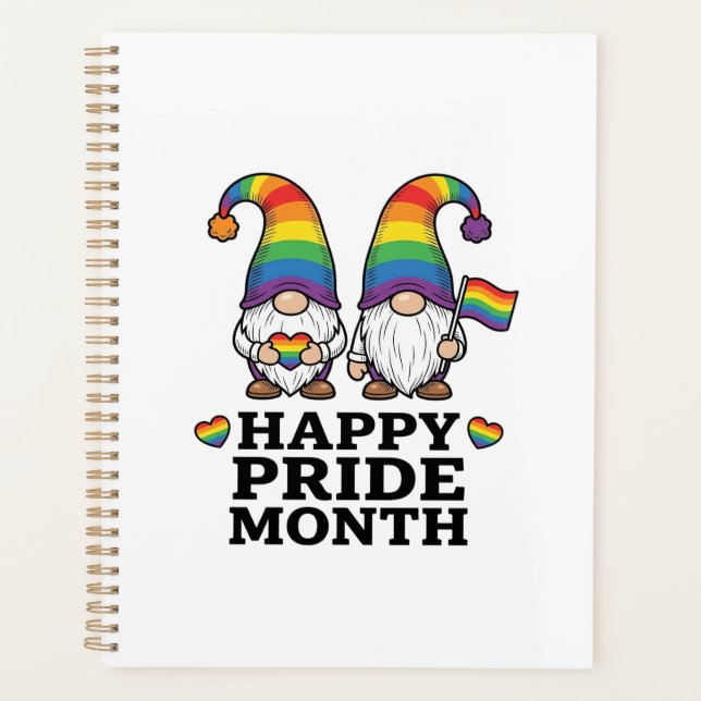 Glücklicher Pride Monat Gnom Vintage Regenbogen Sh Planer (Vorderseite)