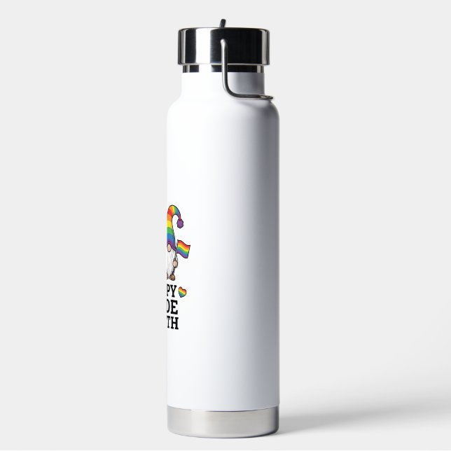 Glücklicher Pride Monat Gnom Vintage Regenbogen Sh Trinkflasche (Links)