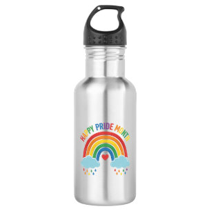 Glücklicher Pride Monat Regenbogen Vintage Gravur Edelstahlflasche