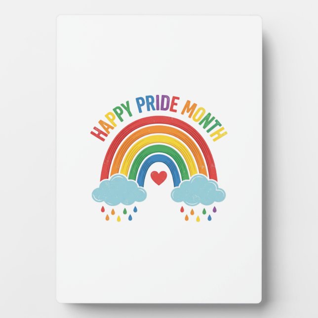 Glücklicher Pride Monat Regenbogen Vintage Gravur  Fotoplatte (Vorderseite)