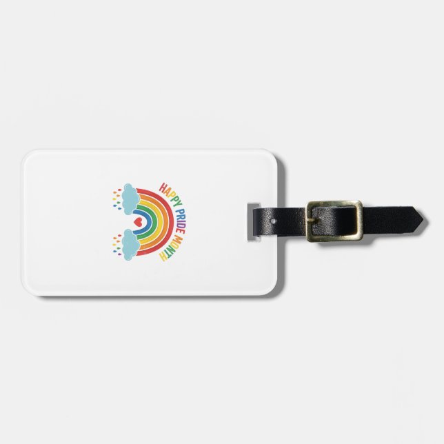 Glücklicher Pride Monat Regenbogen Vintage Gravur  Gepäckanhänger (Vorderseite horizontal)