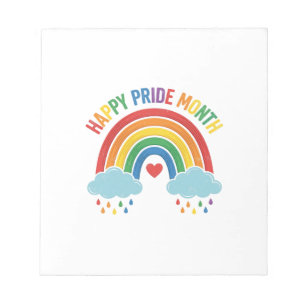 Glücklicher Pride Monat Regenbogen Vintage Gravur  Notizblock