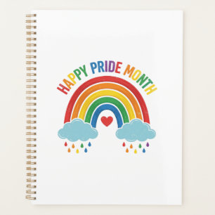 Glücklicher Pride Monat Regenbogen Vintage Gravur Planer