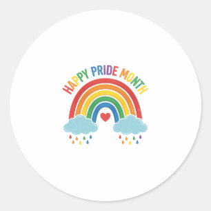 Glücklicher Pride Monat Regenbogen Vintage Gravur  Runder Aufkleber