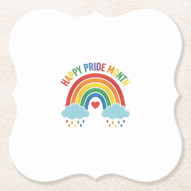Glücklicher Pride Monat Regenbogen Vintage Gravur  Untersetzer (Vorderseite)