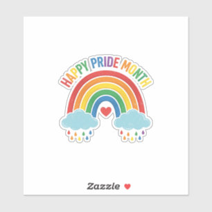 Glücklicher Pride-Monat Regenbogen-Vintage-Stich-D Aufkleber