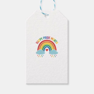 Glücklicher Pride-Monat Regenbogen-Vintage-Stich-D Geschenkanhänger
