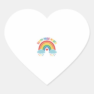 Glücklicher Pride-Monat Regenbogen-Vintage-Stich-D Herz-Aufkleber