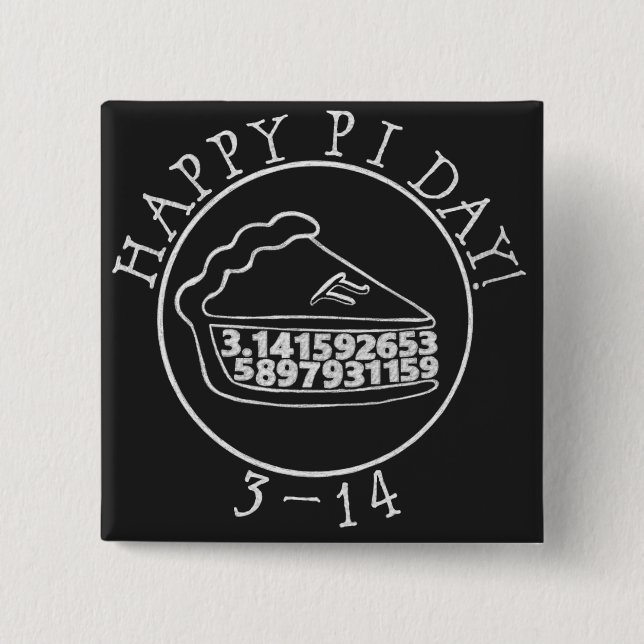 Glücklicher PU-Tagestafeltorten-Quadratknopf Button (Vorderseite)