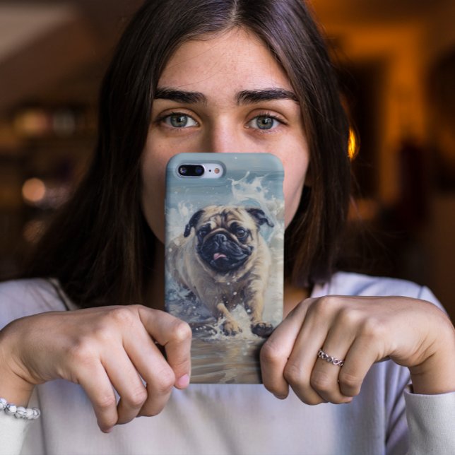 Glücklicher Pug am Strand Case-Mate iPhone Hülle (Von Creator hochgeladen)