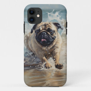 Glücklicher Pug am Strand Case-Mate iPhone Hülle