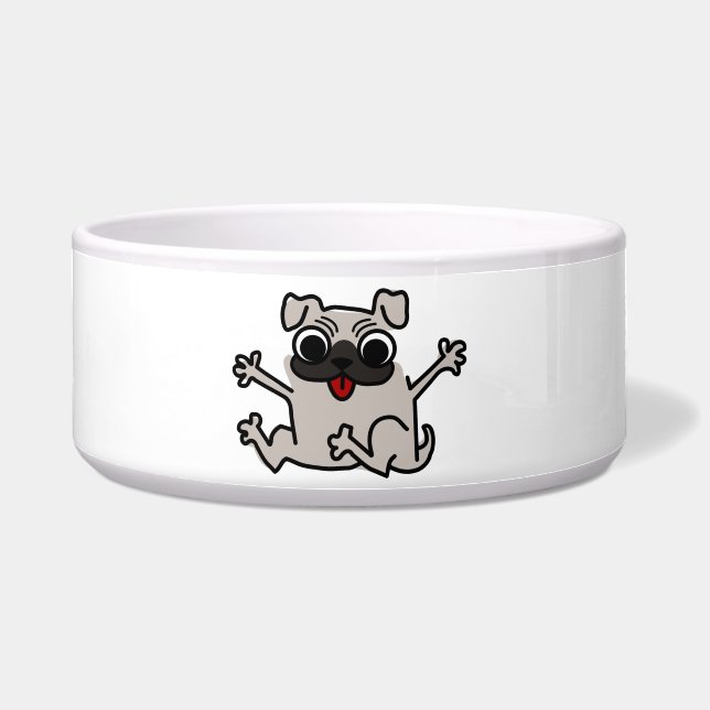 Glücklicher Pug Napf (Vorderseite)