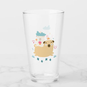 Glücklicher Puggy Glasbecher Glas