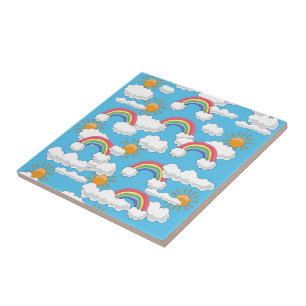 Glücklicher Regenbogen Fliese