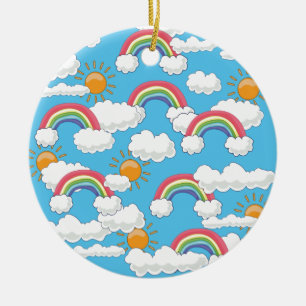 Glücklicher Regenbogen Keramik Ornament
