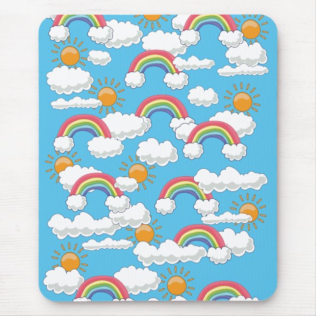 Glücklicher Regenbogen Mousepad (Vorne)