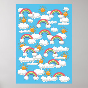Glücklicher Regenbogen Poster