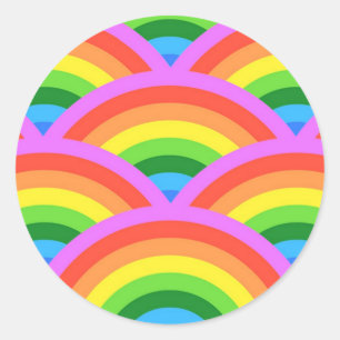 Glücklicher Regenbogen Runder Aufkleber