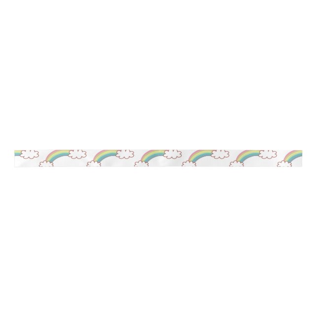 glücklicher Regenbogen Satinband (Vorderseite)