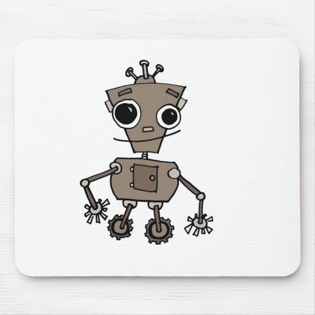Glücklicher Roboter Mousepad (Vorne)
