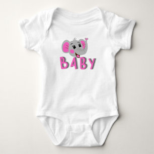 Glücklicher Rosa Baby Elefant Strampler