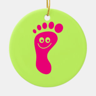 Glücklicher rosa Fuß Keramik Ornament
