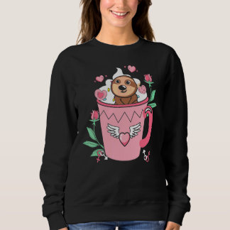 Glücklicher Rosa Valentinstag Faultier in der Tass Sweatshirt