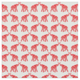 Glücklicher roter Elefant Stoff