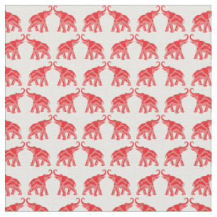 Glücklicher roter Elefant Stoff