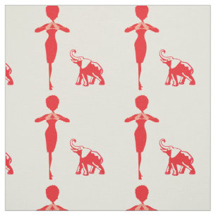 Glücklicher Roter Elefant Stoff