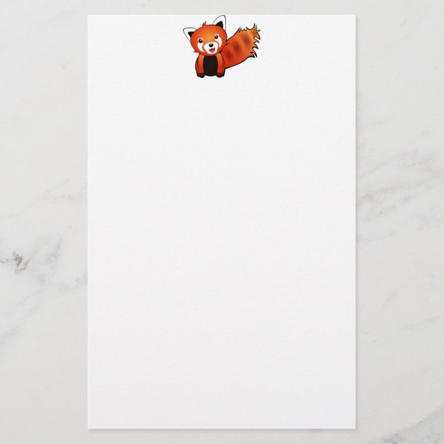 Glücklicher roter Panda Briefpapier (Vorderseite)