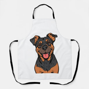 Glücklicher Rottweiler-Cartoon � Süßer und freundl Schürze