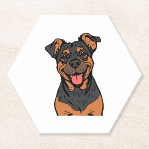 Glücklicher Rottweiler-Cartoon � Süßer und freundl Untersetzer