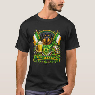 Glücklicher Rottweiler St. Patricku2019s Tag Grüne T-Shirt