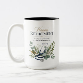 Glücklicher Ruhestand Arzt-Geschenk Zweifarbige Tasse