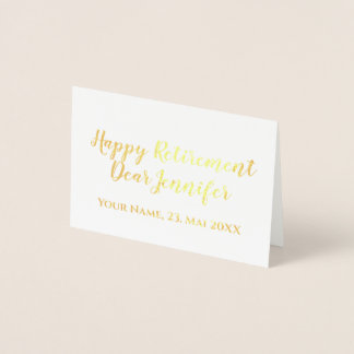 Glücklicher Ruhestand Elegante Schrift Kalligrafie Folienkarte