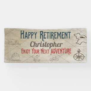 Glücklicher Ruhestand Neues Abenteuer Monogrammban Banner