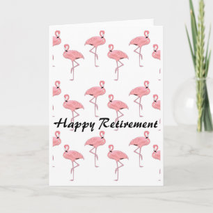 Glücklicher Ruhestand Rosa Flamingo Muster Karte