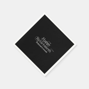 Glücklicher Ruhestand Weiße Glitzernde Retro-Typog Serviette