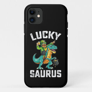 Glücklicher Saurus Dinosaurier T Rex St. Patrick's Case-Mate iPhone Hülle