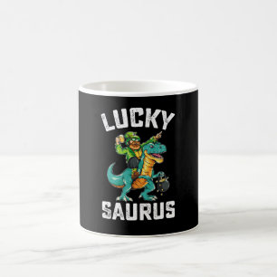 Glücklicher Saurus Dinosaurier T Rex St. Patrick's Kaffeetasse