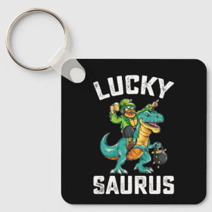 Glücklicher Saurus Dinosaurier T Rex St. Patrick's Schlüsselanhänger